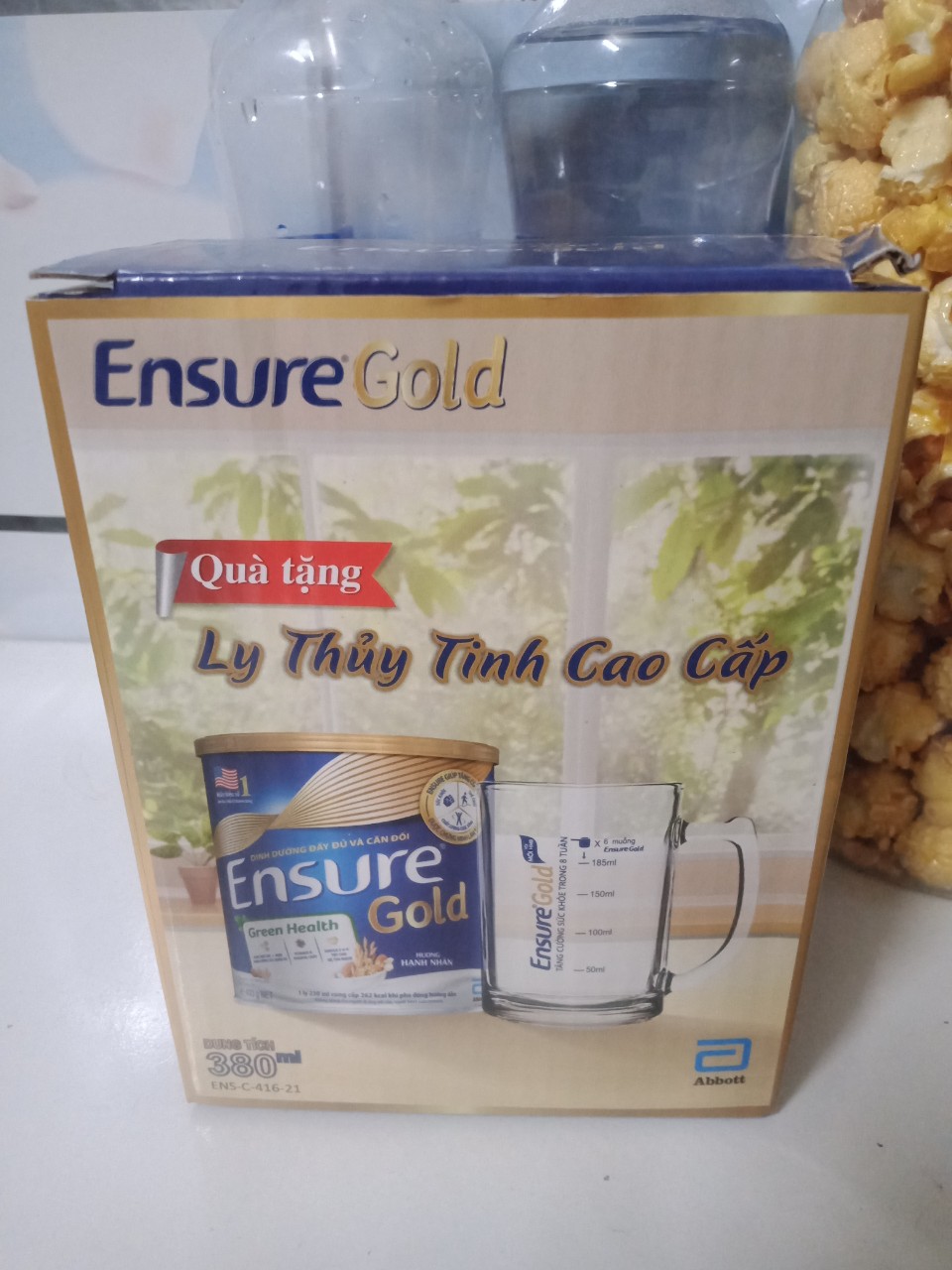 [ COMBO 6 LY] LY THUỶ TINH CÓ QUAI LY CHIA VẠCH ENSURE