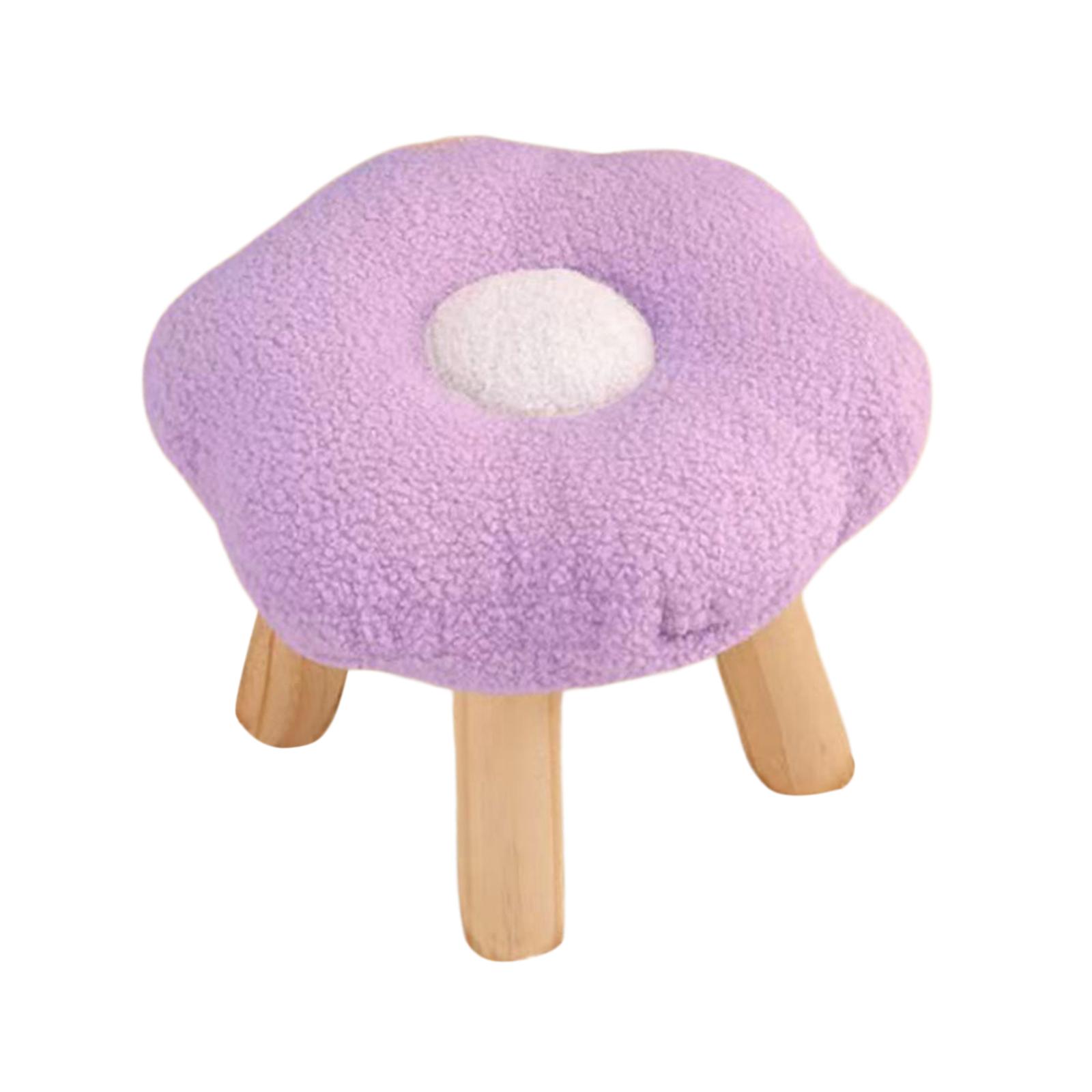Fityle under Desk Sofa Stool Cartoon Multipurpose Shoes Changing Flower Shape Small Foot Stool Ottoman for Living Room Bedside Apartment Entryway