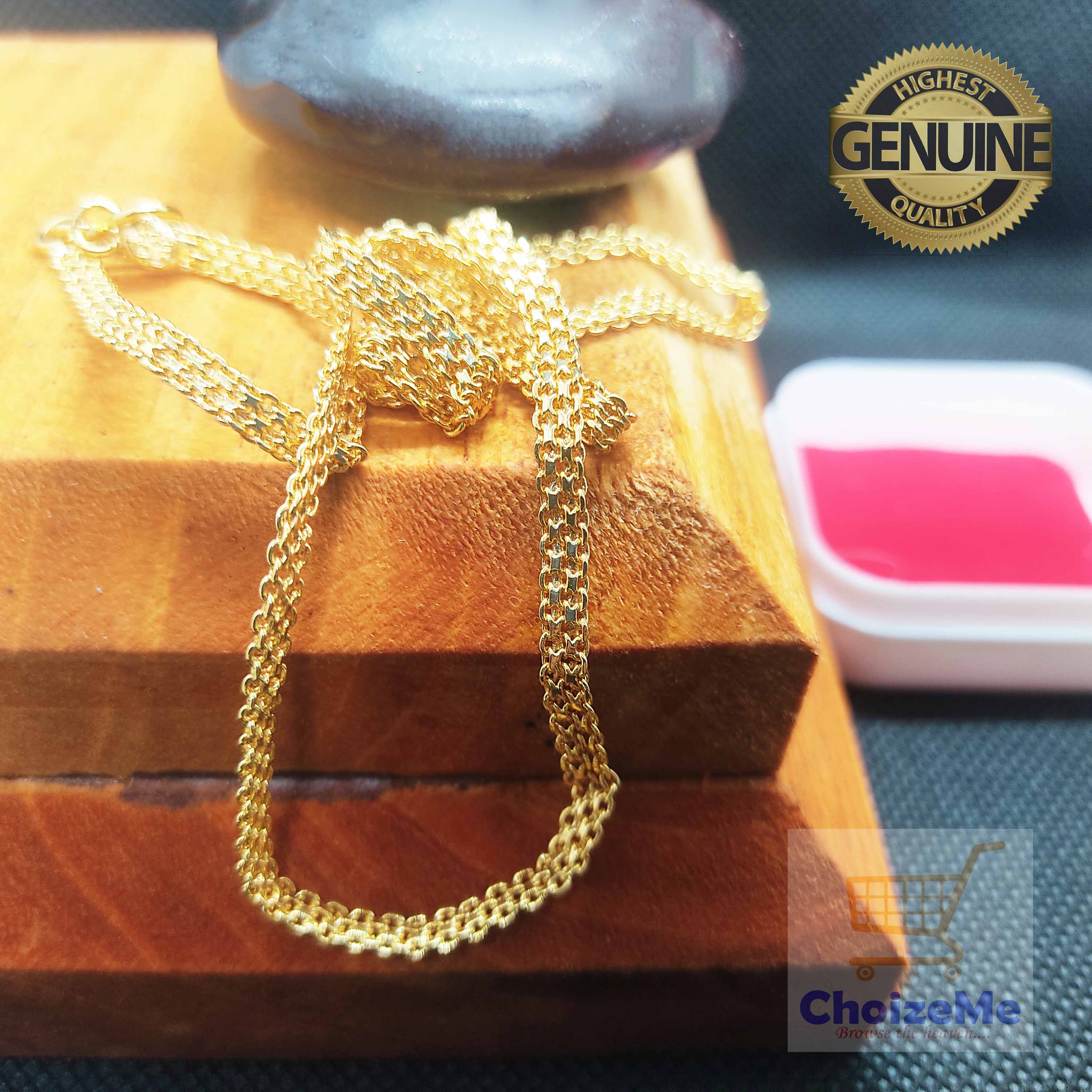 Gold plated colour chain necklace unisex jewellery for men and women ...