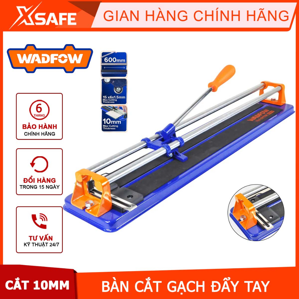 Bàn cắt gạch đẩy tay WADFOW 400-600mm, bàn cắt đẩy tay độ dày cắt tối đa 10mm, cắt gạch, đá lát, gạch ngói