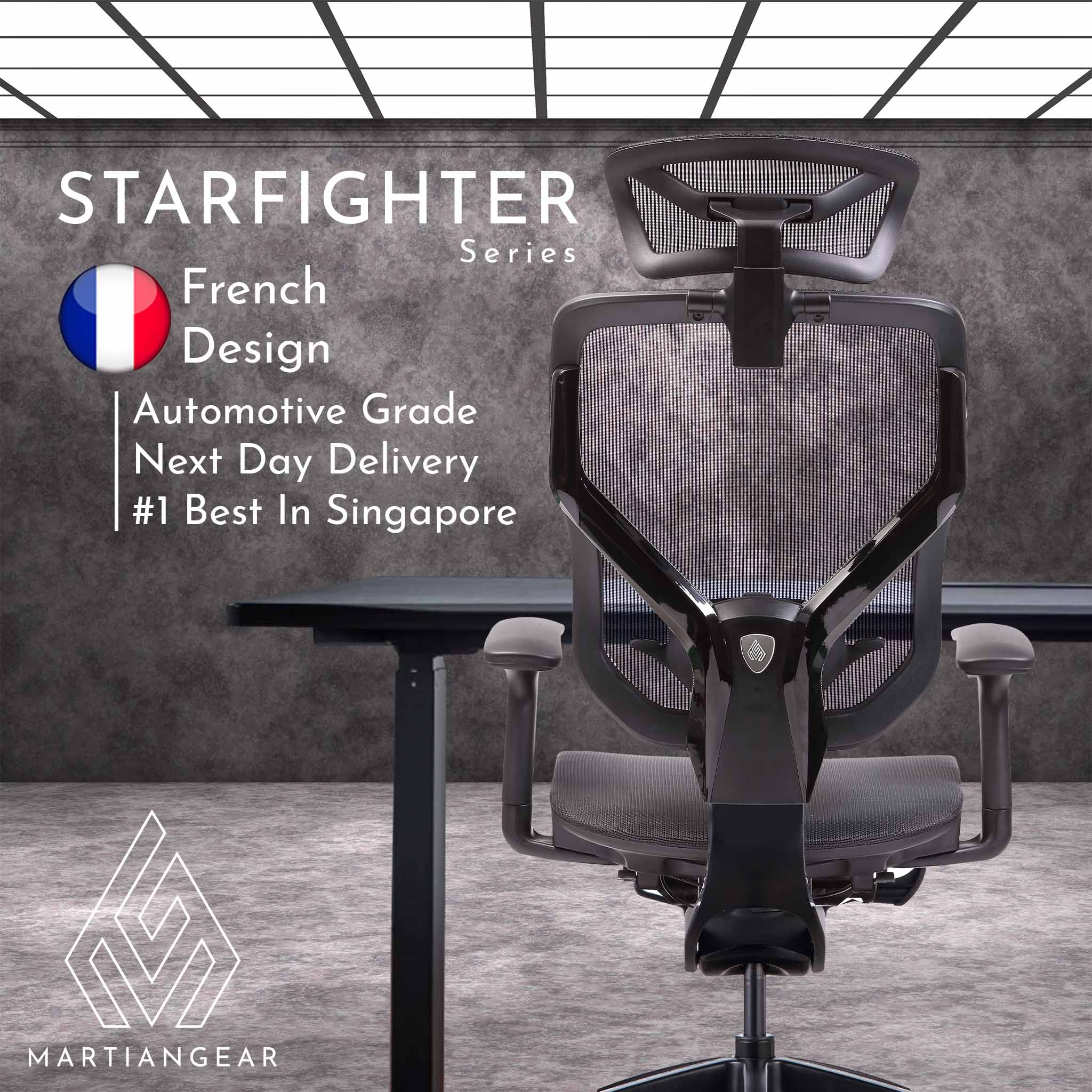 Martiangear Starfighter Black (Ergonomic Mesh Chair) Lazada