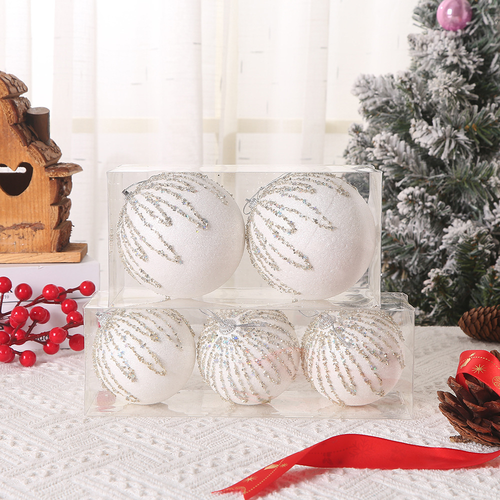 Set quả châu xốp e67 8cm, 10cm trang trí cây thông noel nhiều màu