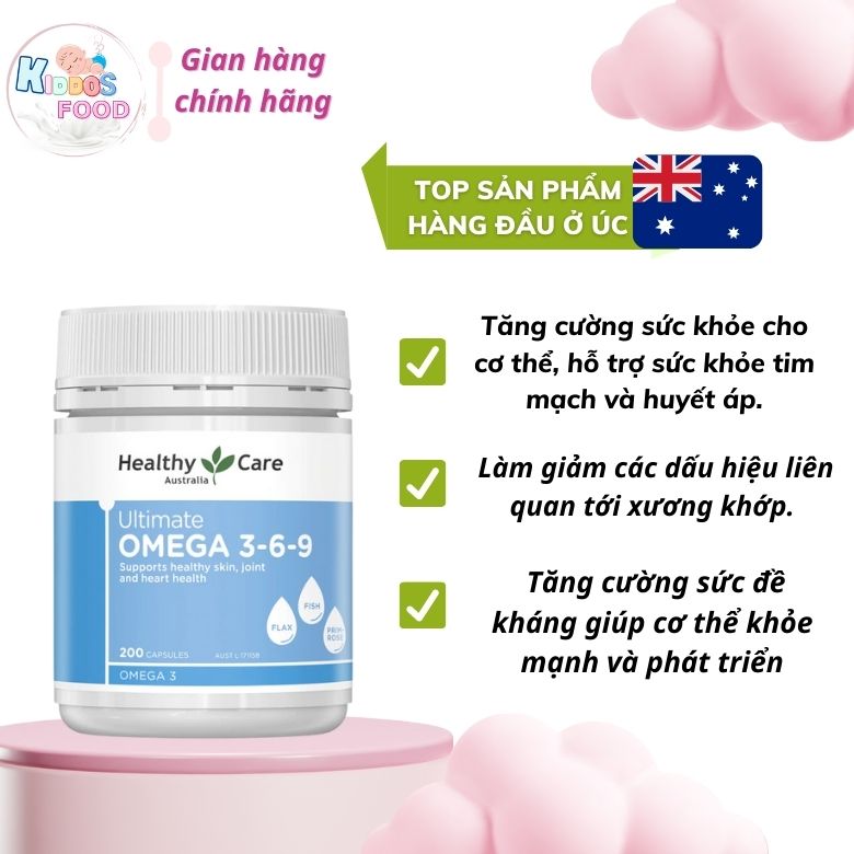 Viên uống Omega 369 Healthy Care Ultimate của Úc 1000mg thumbnail