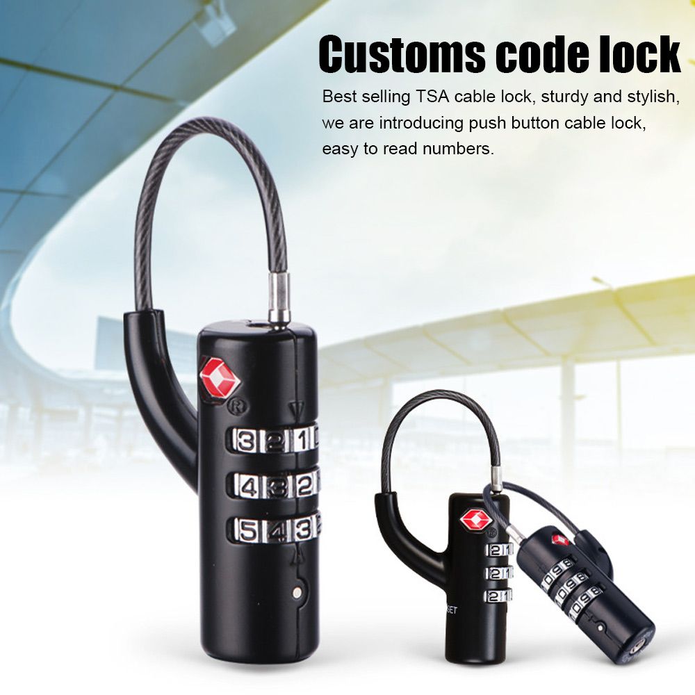 Okdeals chống trộm xách tay khóa va li dây cáp ổ khóa nhỏ khóa kết hợp khóa mã số hải quan ổ khóa với cáp thép TSA khóa đa năng