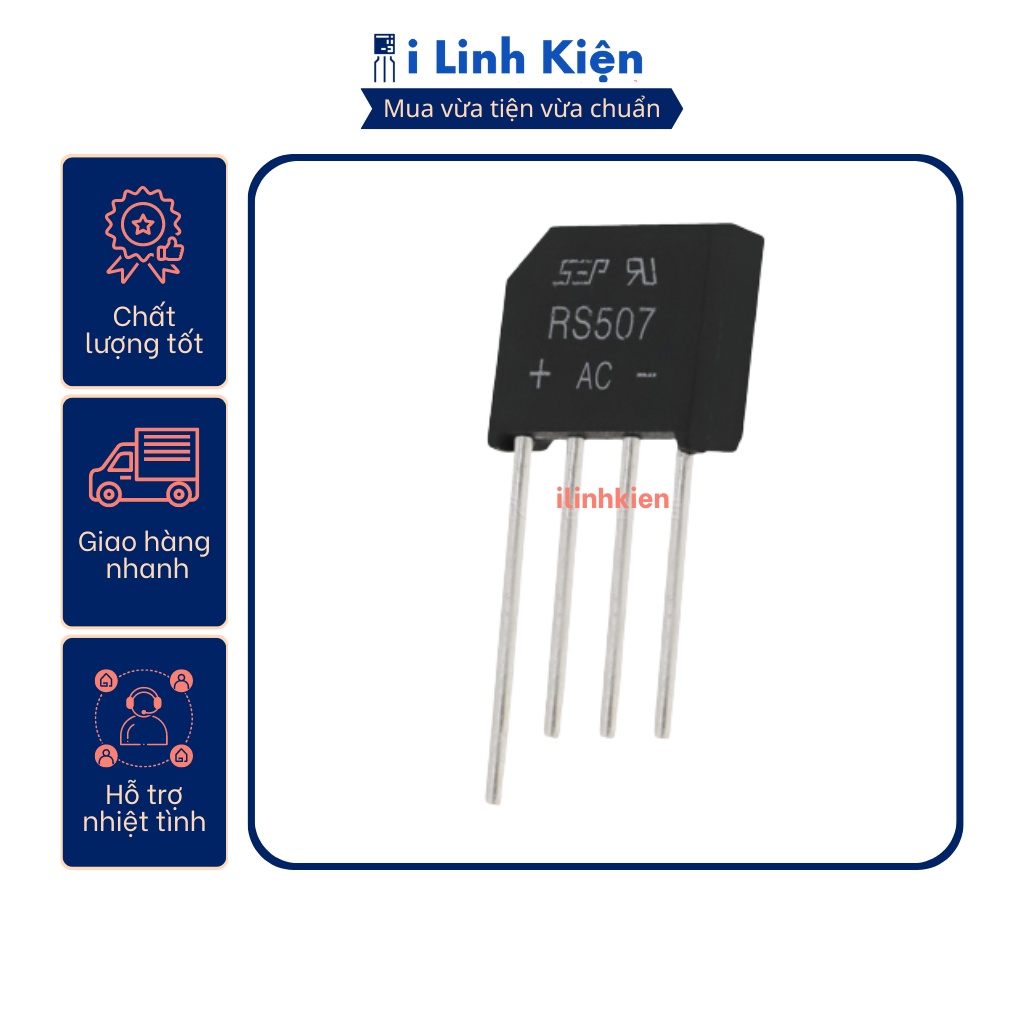 RS507 Diode cầu 5A 700V DIP-4 chính hãng SEB
