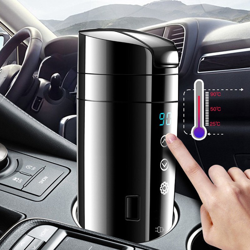 (XẢ HÀNG) Cốc đun nấu nước nóng trên ô tô xe hơi 12v-24v cảm ứng giúp pha trà, sữa, cafe, bình giữ nhiệt trên oto mẫu mới loại tốt, phụ kiện ô tô