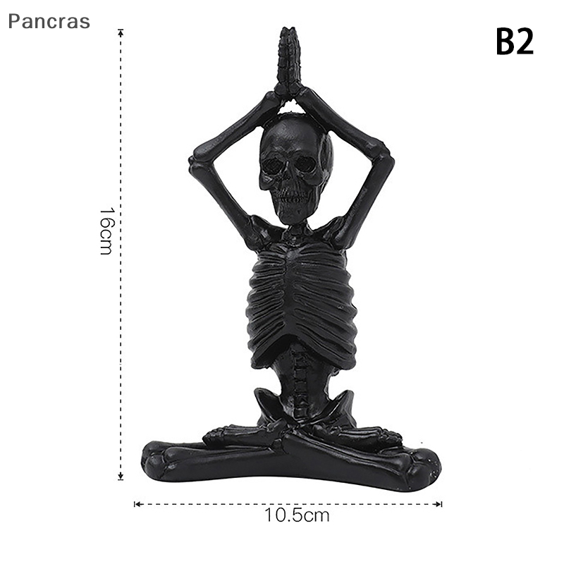 Pancras 4 loại ma Yoga sọ nhân vật bàn trang trí sọ nhựa Thủ Công Nhỏ trang trí bức tượng nhỏ trang trí phòng khách văn phòng