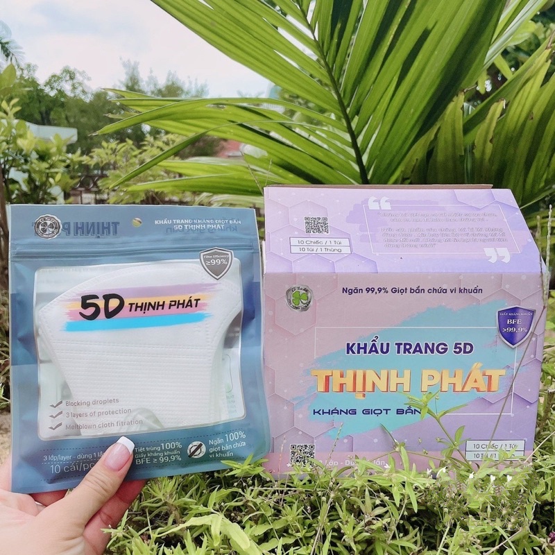 [ 100 CHIẾC ] 1 THÙNG KHẨU TRANG 5D THỊNH PHÁT KHÁNG KHUẨN