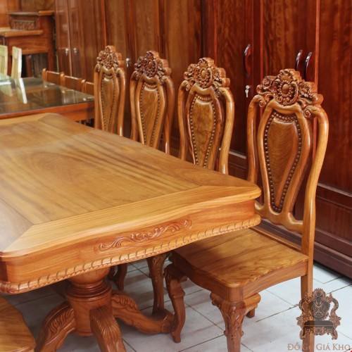 BÀN ĂN GỖ GÕ ĐỎ 8 GHẾ bb
