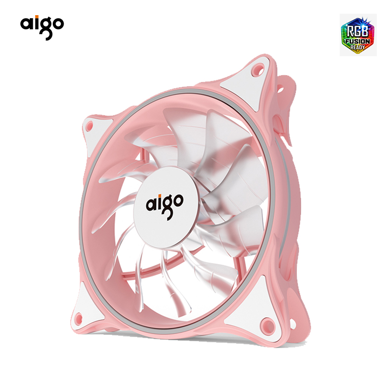 Aigo V1 12cm Pink RGB Desktop Case Cooling Fans thumbnail