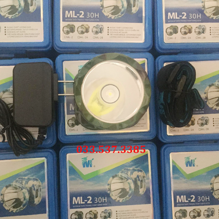 Đèn pin đội đầu siêu sáng, đèn LED đeo đầu ML2 chống thấm nước