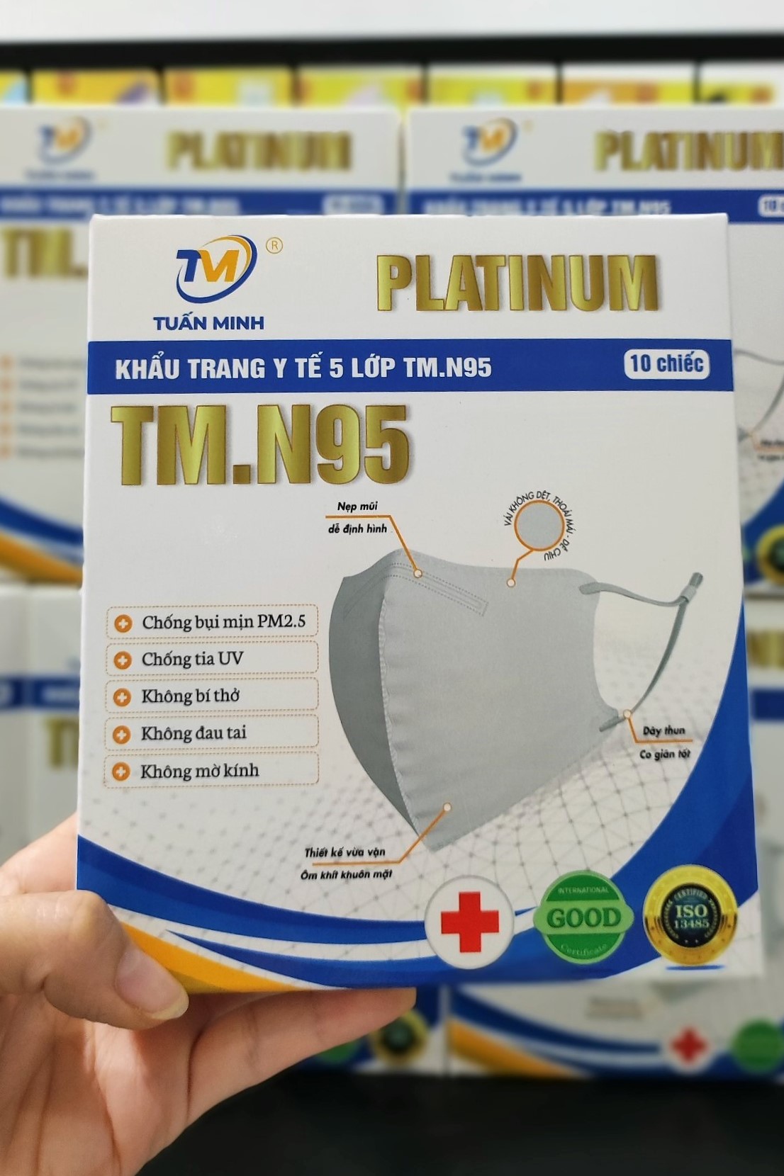 KHẨU TRANG 6D TM.N95 PLATINUM 5 LỚP (HỘP 10 CÁI)