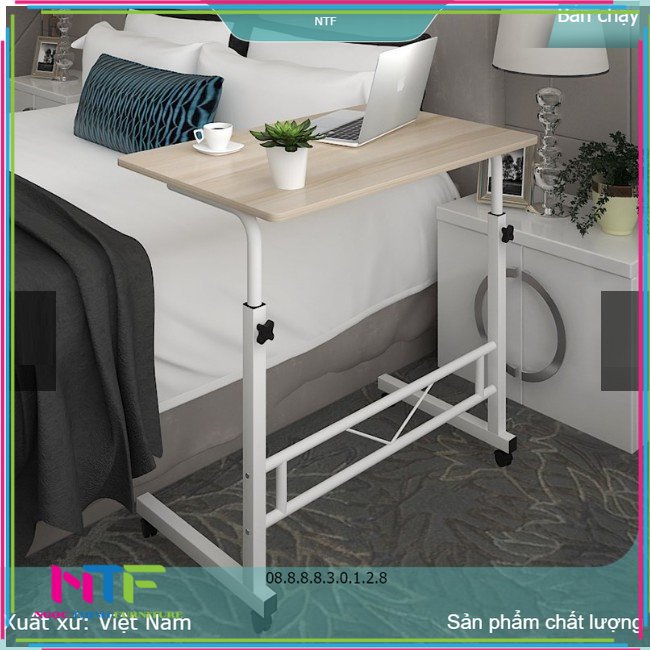 Bàn làm việc đa năng nhiều tiện ích, có thể nâng hạ độ cao, có bánh xe di động kích thước 40x80x75Cm