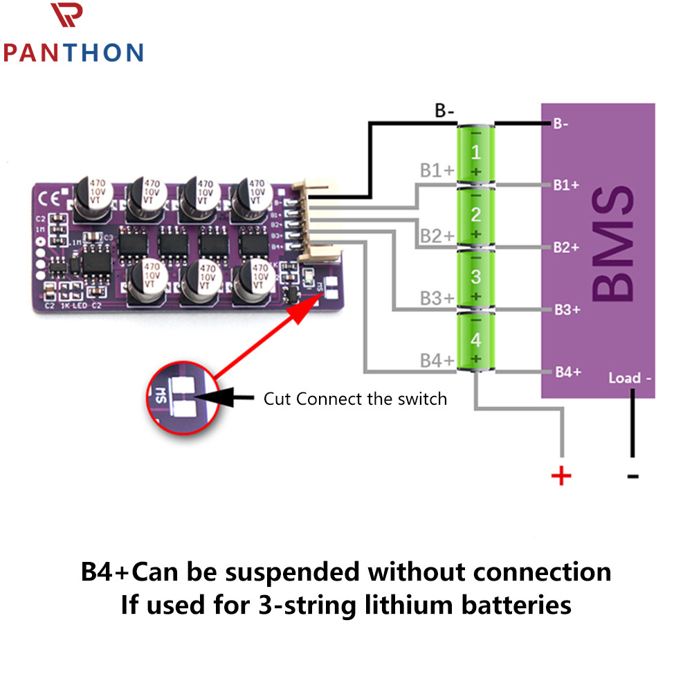 Panthon 3s 4s 5s 6s lithium battery capacitive active equalizer plate energy transfer high precision low heat 1.2a