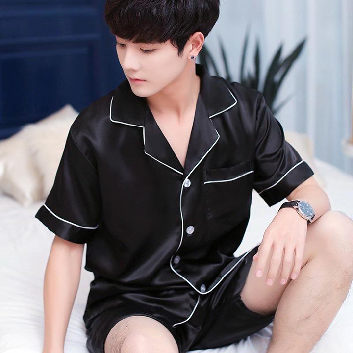 Bộ Đồ Pijama Cộc Tay Chất Lụa Satin Cao Cấp Nhiều Màu