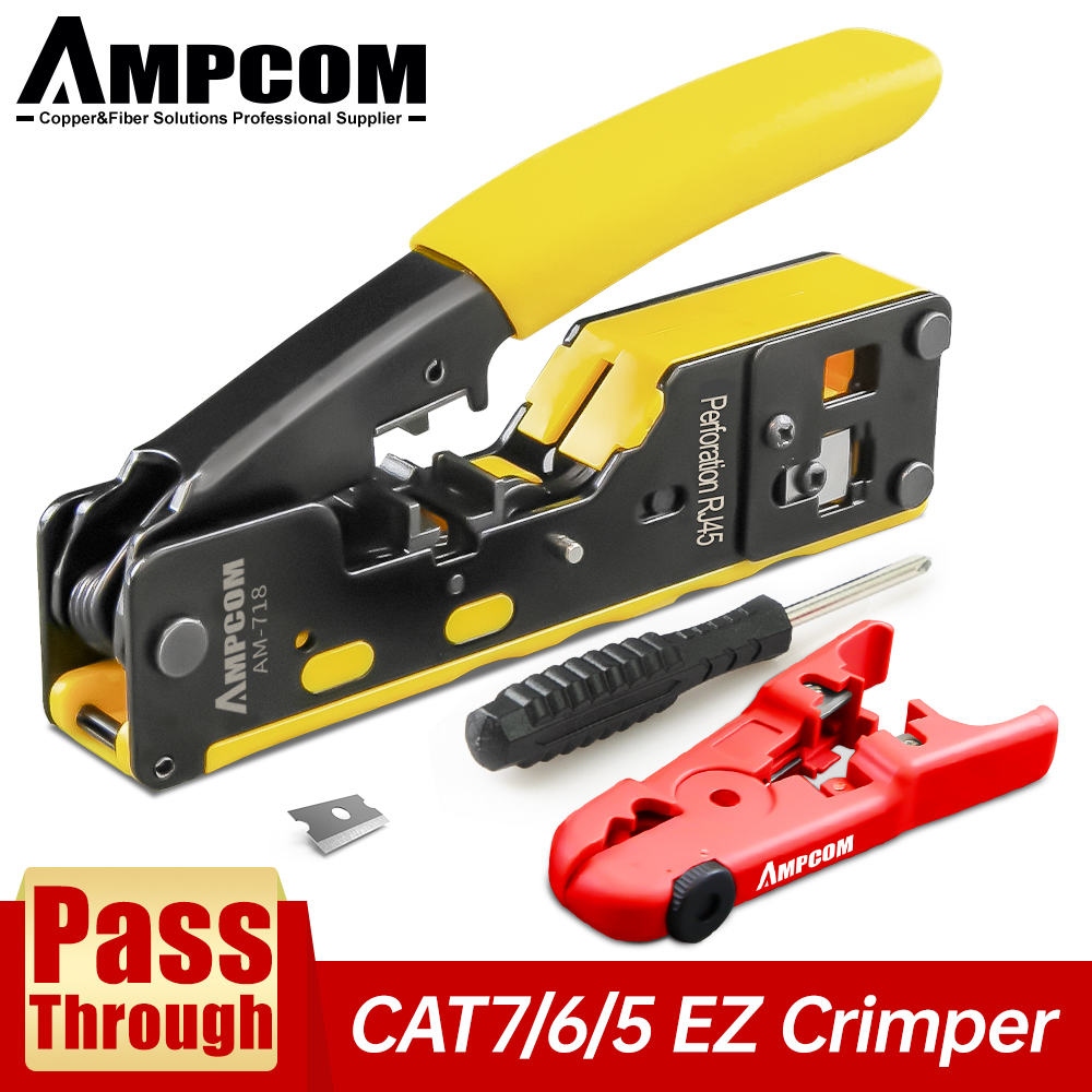 CAT5 CAT6 Pass Through Crimper Crimping Tool for Standard RJ45