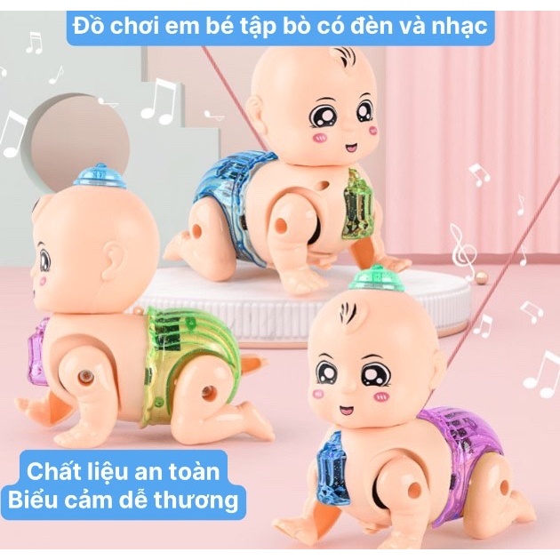 [Có Đèn Nhạc] Đồ Chơi Em Bé Ngậm Bình Sữa Tập Bò Cho Bé Yêu