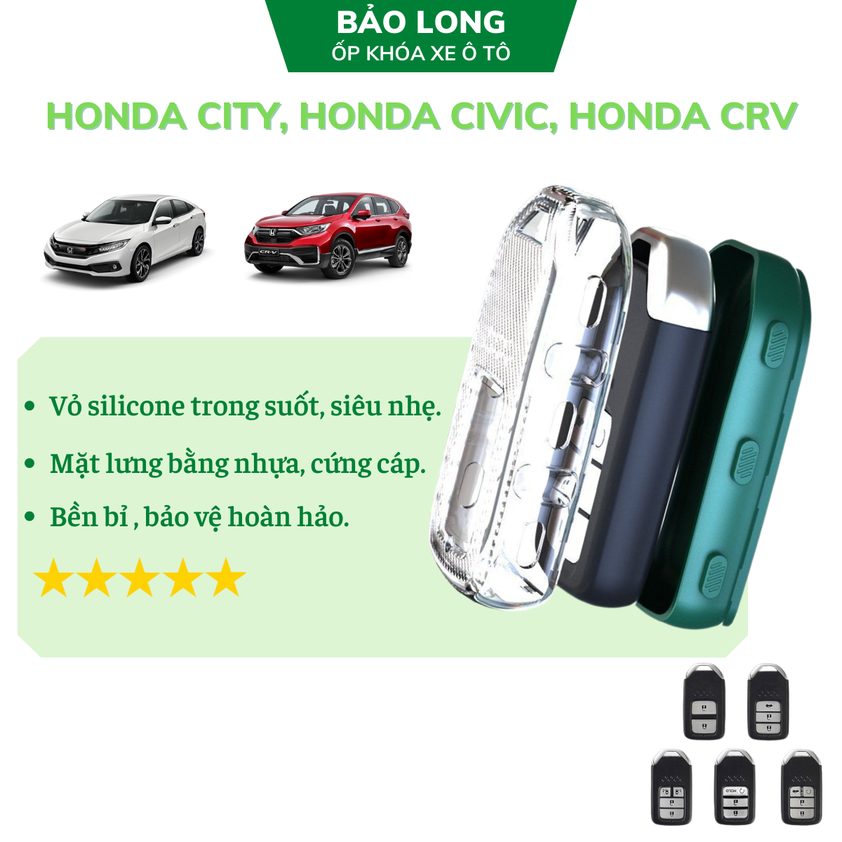 Ốp khóa xe Honda Civic, CRV, HRV