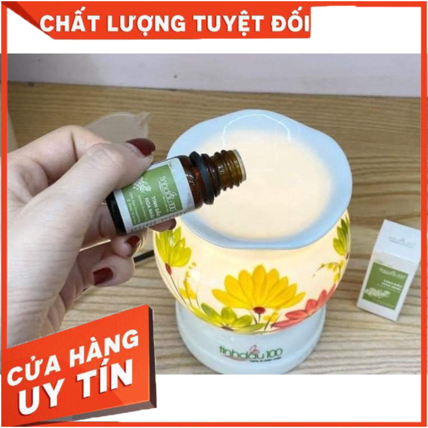 🔥đèn tặng 1 tinh dầu🔥 đèn xông tinh dầu gốm bát tràng