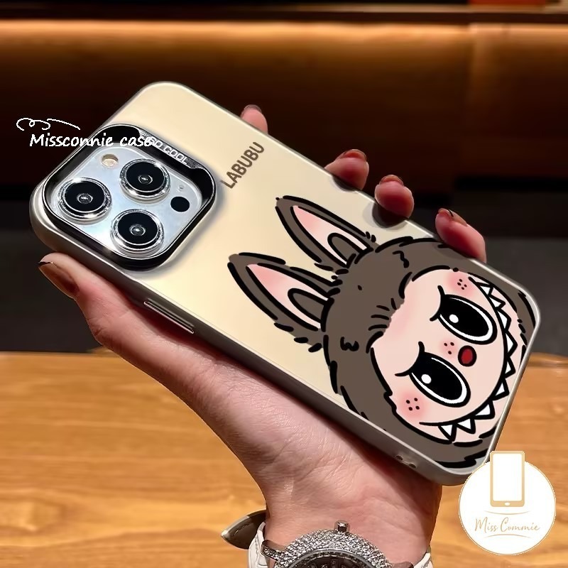 Cute Graffiti Cartoon Pop Mart Labubu Phone Case Compatible For Oppo A18 A17 A96 A78 A76 A58 A38 A3s A57 A16 A16s A55 A77s A12 A77 A74 A9 A5s A1K A17k A53 A7 A31 A98 A52 Reno 5F 8T 5 Luxury Metal