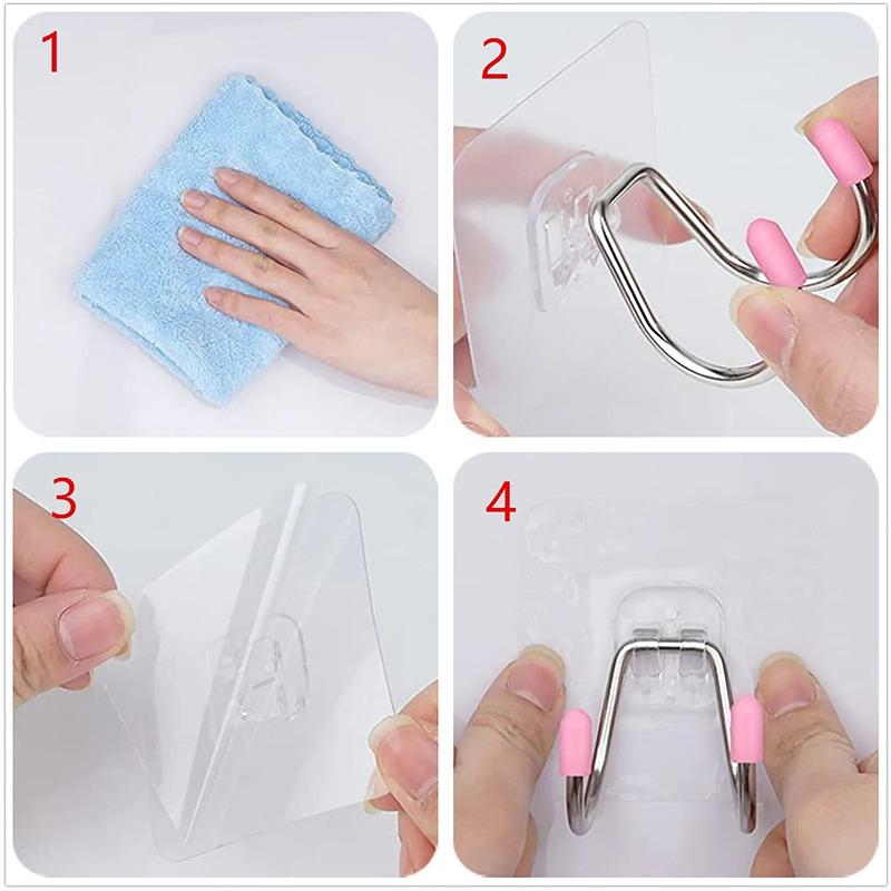 Móc gắn tường, mô hình Móc Đôi mà không cần đấm và móc dính, thuận tiện và bền