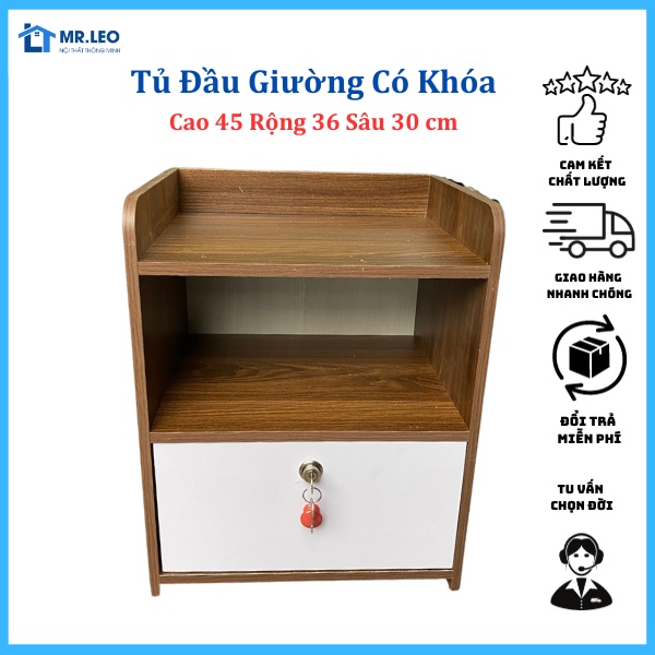 Tặng Tua Vít - Tủ Để Đầu Giường - Tab Đầu Giường Gỗ MDF Cao Cấp Màu Gỗ