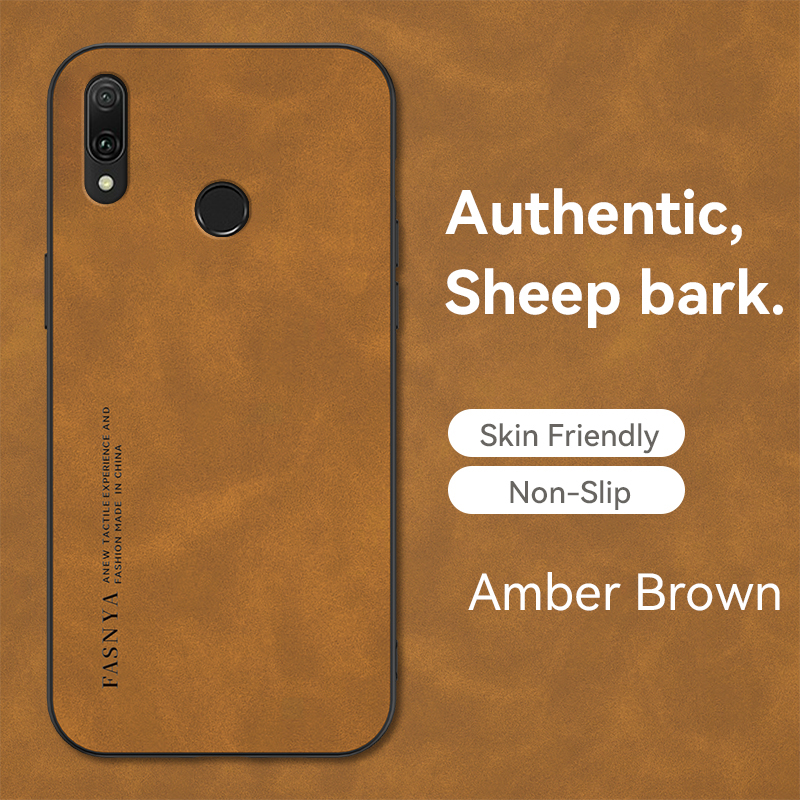 For huawei y9 2019 case huawei y9 2019 tpu soft shockproof matte phone casing leather texture cover