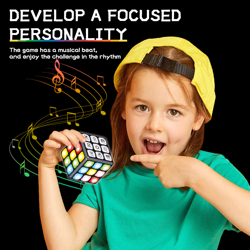 Huiye Cube Magic Toys Memory Training Pass Cube With Lights Sound Cool Attract Attention Cube Magic Toys For Children