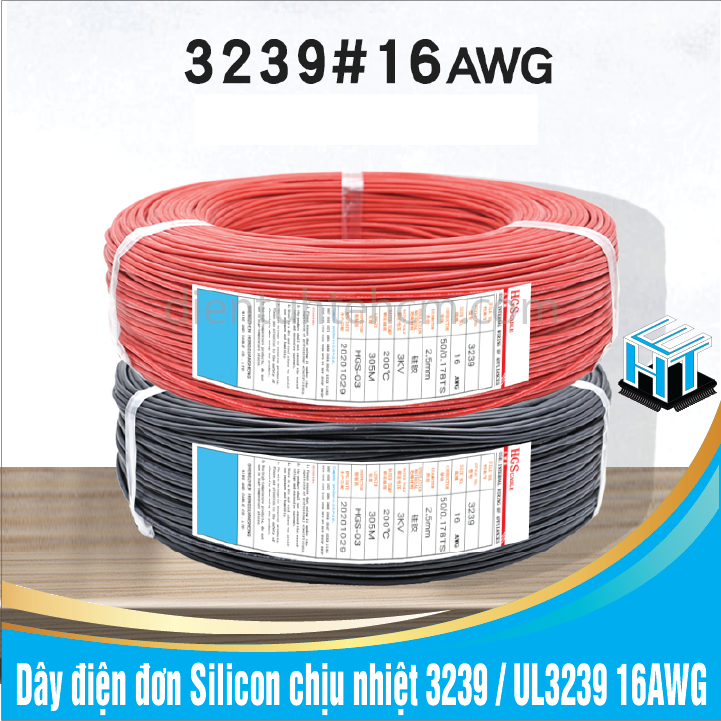 1 Mét Dây điện đơn Silicon chịu nhiệt 3239 / UL3239 16AWG