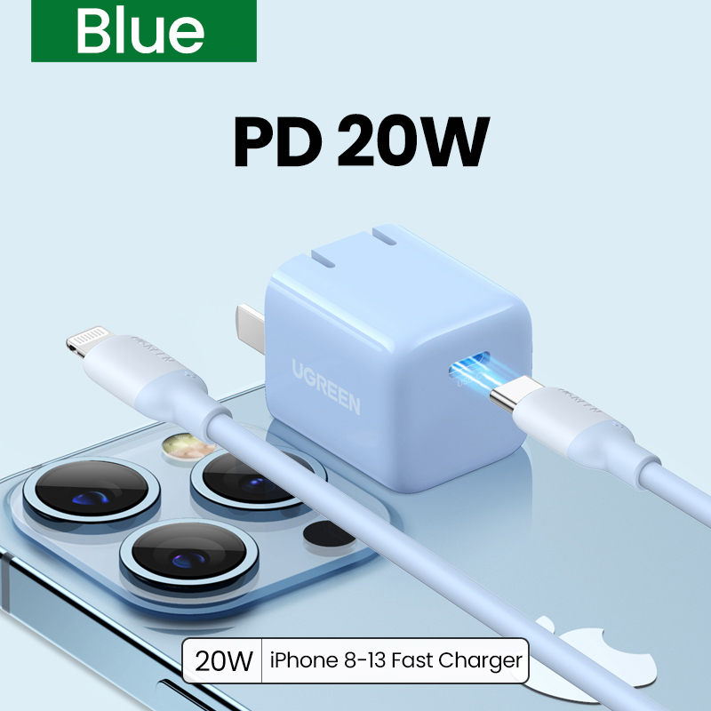 UGREEN PD 20W USB C Fast Charger PD 3.0 Wall Charger USB-C Power Adapter Foldable Plug for iPhone 15 14 13 Pro Max/12/11/XR, Samsung Galaxy, iPad Mini/Pro, Airpods Pro