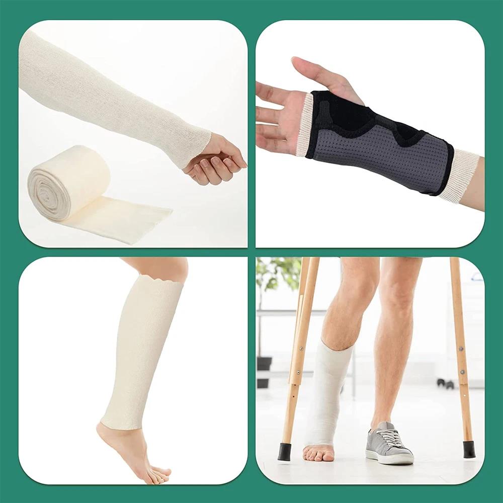 1Roll Cotton Stockinette Tubular Elastic Bandage Cast Sleeve Roll Elastic Wrap Tube Bandages Cast Stockinette for Arm Leg Knee. 