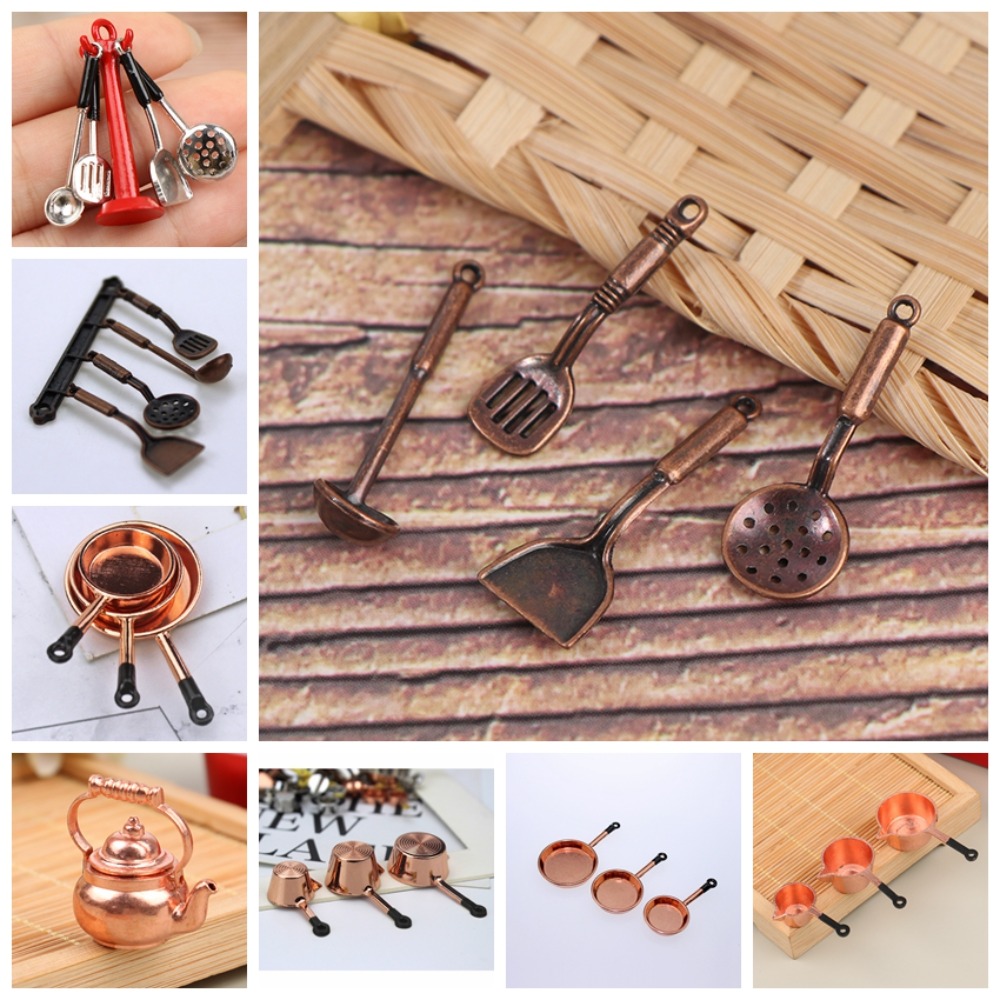 Playing House Toys Kettle :12 Mini Kitchen Utensils Sets Cookware Alloy ...