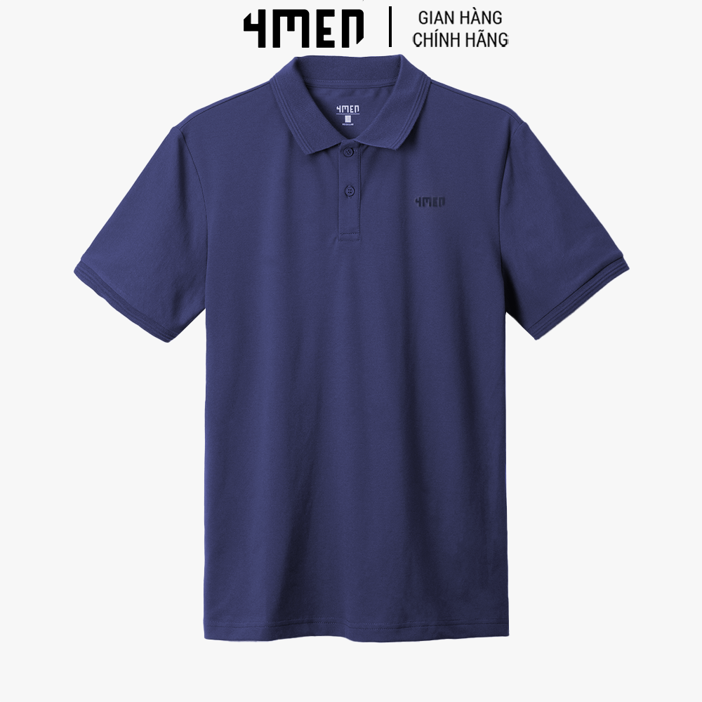 Áo polo nam trơn basic 4MEN PO066 ngắn tay, vải cá sấu thấm mồ hôi, thoáng mát, mềm chống nhăn, co giãn thoải mái