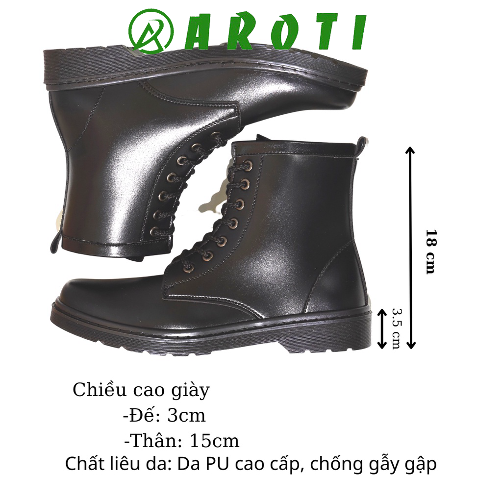 Giày combat boots nam cao cổ, đế khâu chắc chắn-mã m355- Giày Lười Nam AROTI