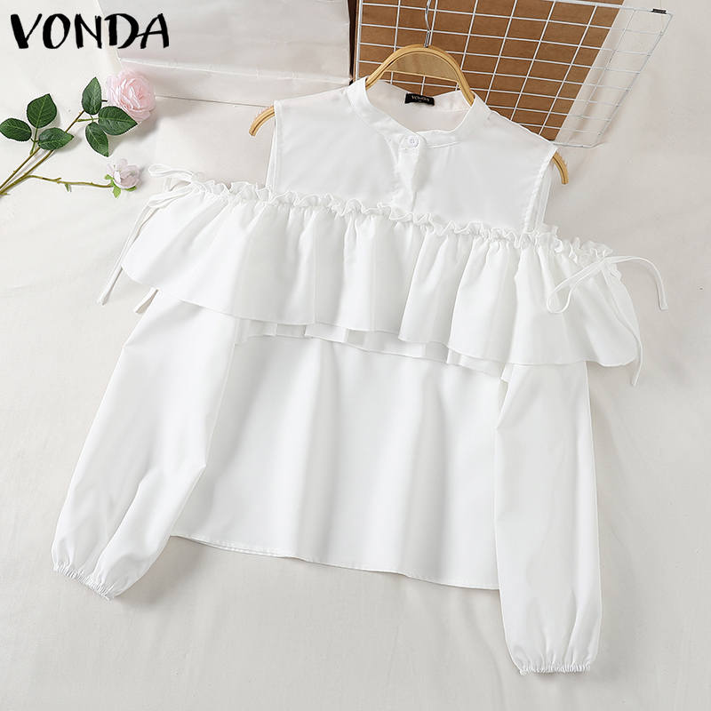 VONDA%20Women%20Korean%20Fashion%20Off%20Shoulder%20Long%20Sleeve%20Blouse%20(Korean%20Causal)%20-%20Image%205