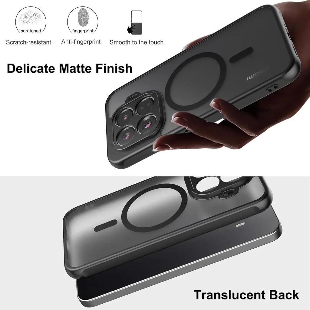 Phone case Xiaomi Poco F7 Back cover Armor Matte Frosted Clear Magnetic Wireless Charge Hard Cover.