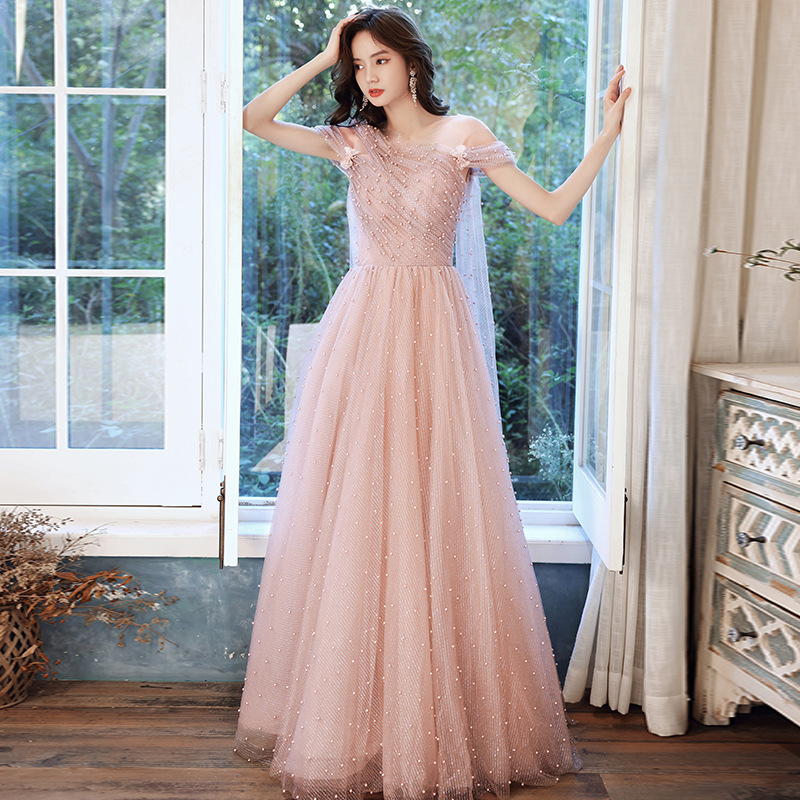 Hong Hu Formal Evening Dress For Women Pearl 2024 Exquisite