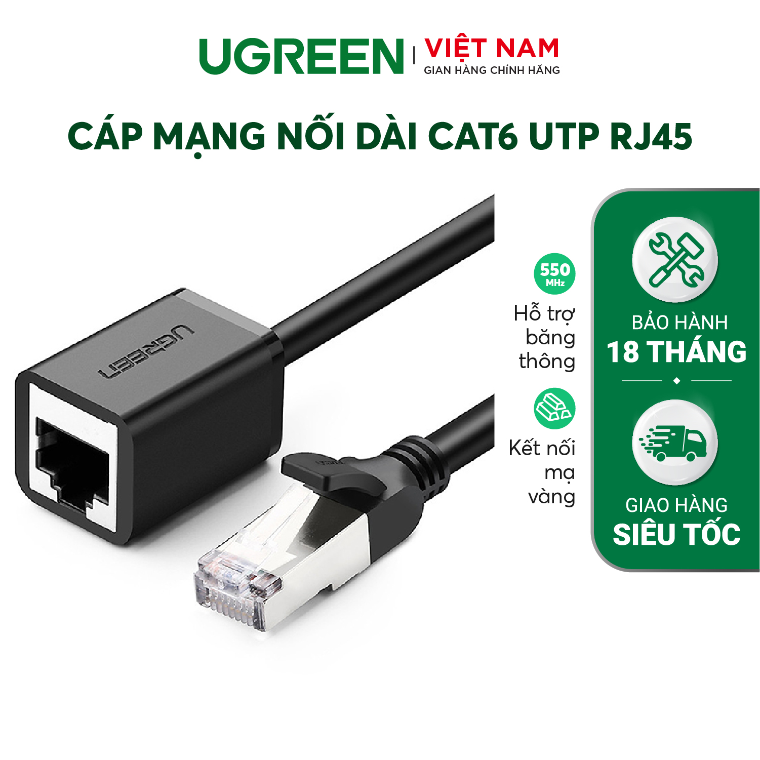 Dây cáp mạng nối dài CAT6 UTP RJ45 UGREEN NW112 - Hãng phân phối chính thức