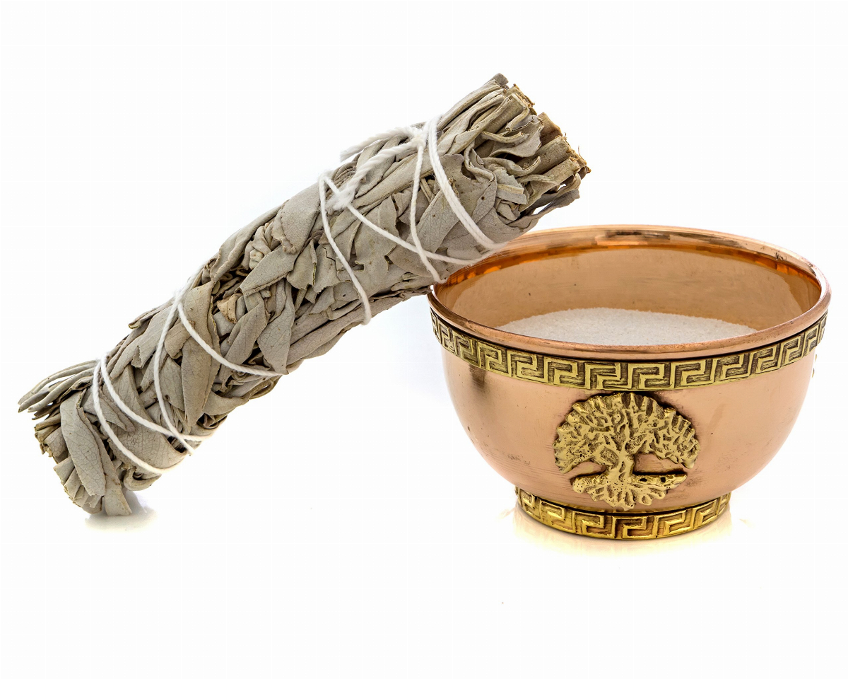 Alternative Imagination Dragon Copper Offering Bowl Kit Includes Sand and California White Sage 