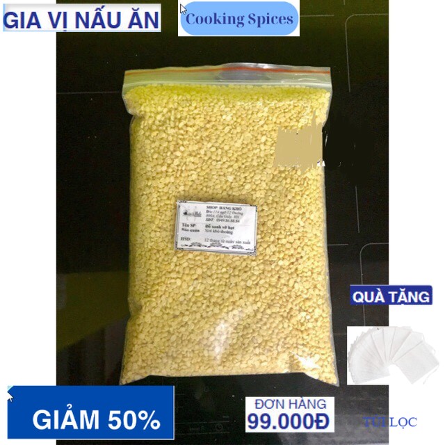 1kg đỗ xanh tách vỏ đỗ mộc