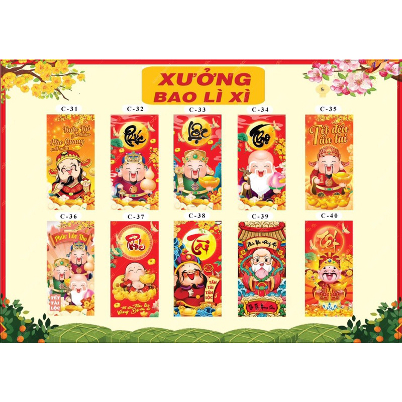 [Giá hủy diệt] Combo 2000 lì xì 2024, bao lì xì tết