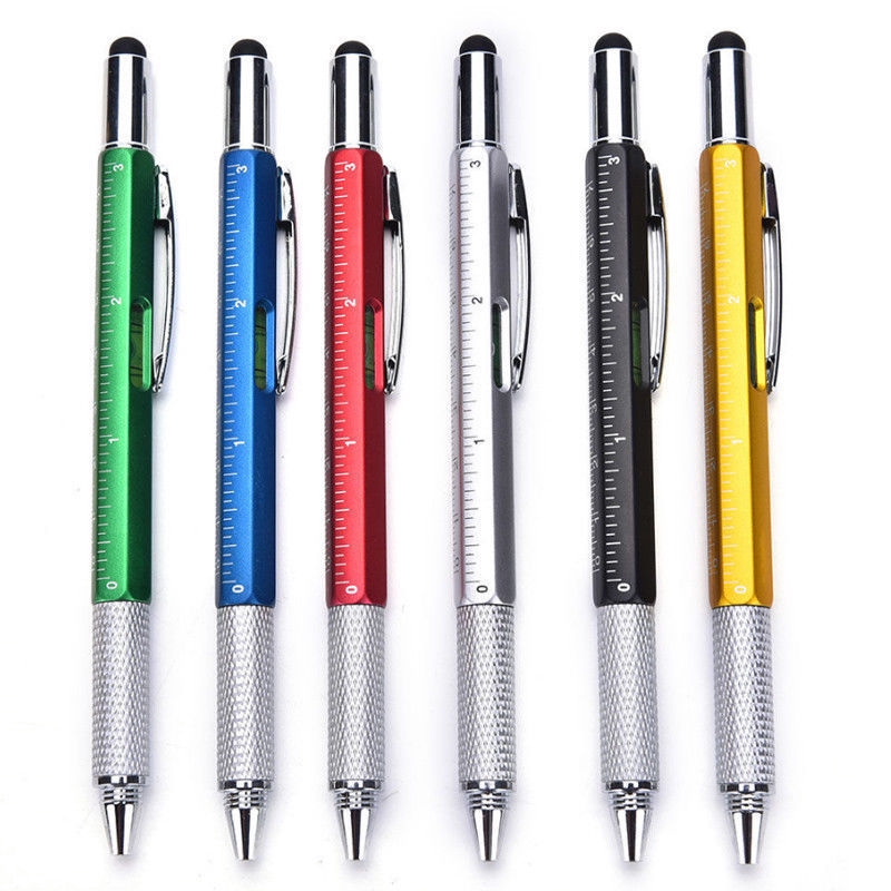 Bút Cảm Ứng Màn Hình Cảm Ứng Đa Năng 6in1 Bút Bi Kèm Thước Kẻ Dụng Cụ Tuốc Nơ Vít