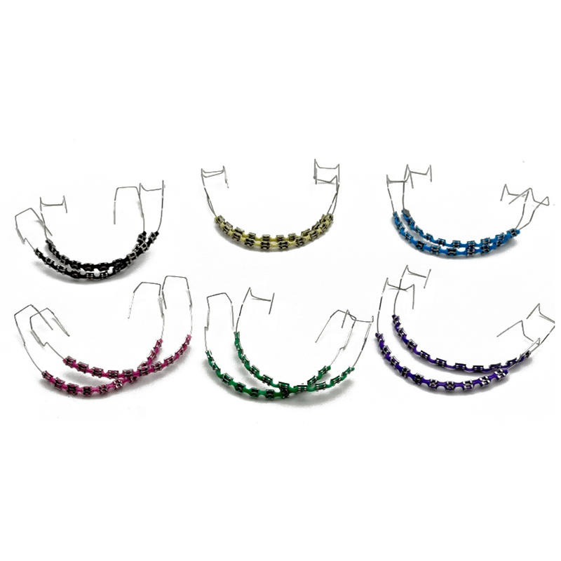 1 Pair Fake Braces Colorful Brackets For Teeth Temporary Metal Wires Metal Bracket Orthodontic Ligature Ties Dental Netiie. 