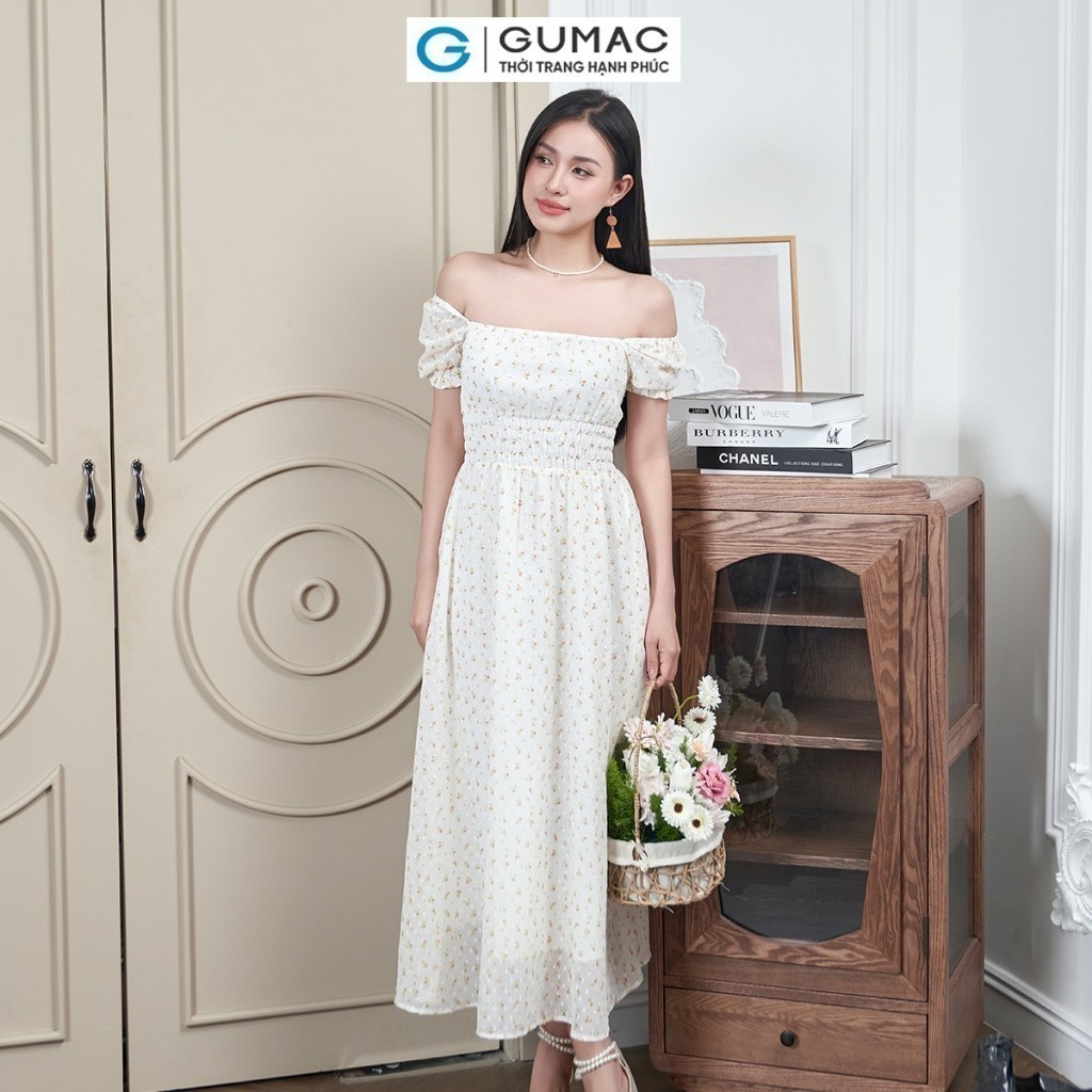 [15 - 17.6 |Voucher 8-15%] Đầm nữ maxi tay phồng thời trang GUMAC DE04017