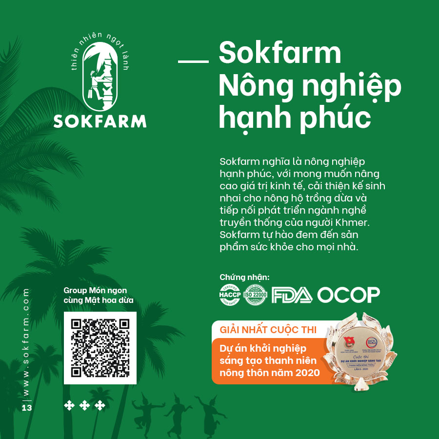 Mật hoa dừa Sokfarm (gói 250g)
