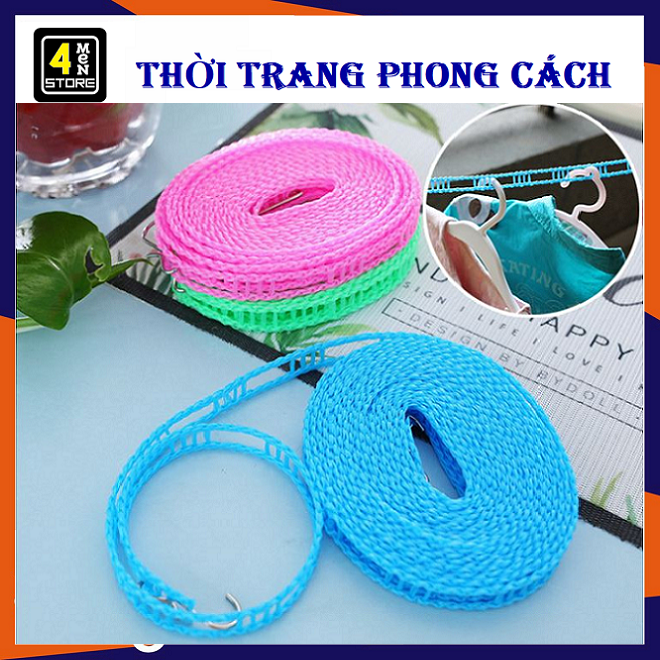 Dây Phơi Quần Áo Thông Minh 5m - Dây Phơi Đồ Nhựa Di Động 5M ( ngẫu nhiên)