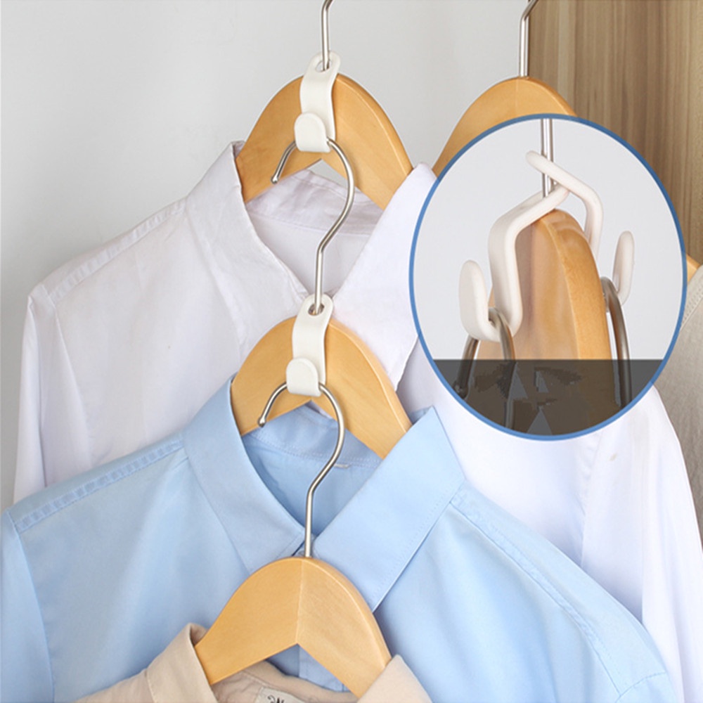 5/10Pcs Mini Clothes Hanger Hook Folding Storage Clothes Rack Wardrobe Hanging Hanger Connection Hook Space Saving Connectors