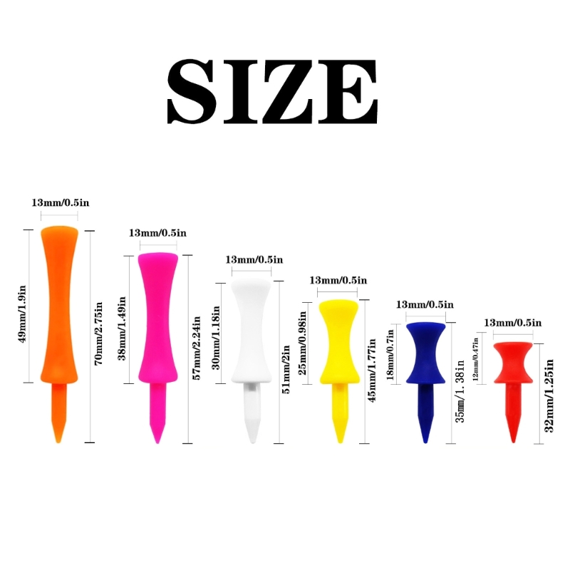 50 Pieces Golf-Tees Step Down Plastic Unbreakable Reusable Bulk Profession Height Control Castle Tees for Golf Practice
