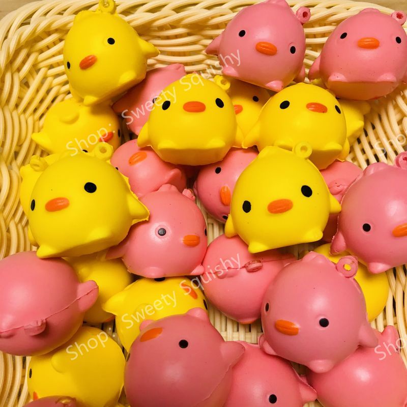 Chick slow Rebound Decompression Vent Toy mini squishy slow rising Purple/Yellow