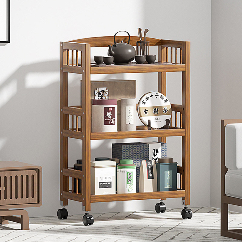 shelf Tableware storage rack Multifunctional shelf for kitchen tea table Tea rack Small tea table Tea table Moving pulley Special shelf